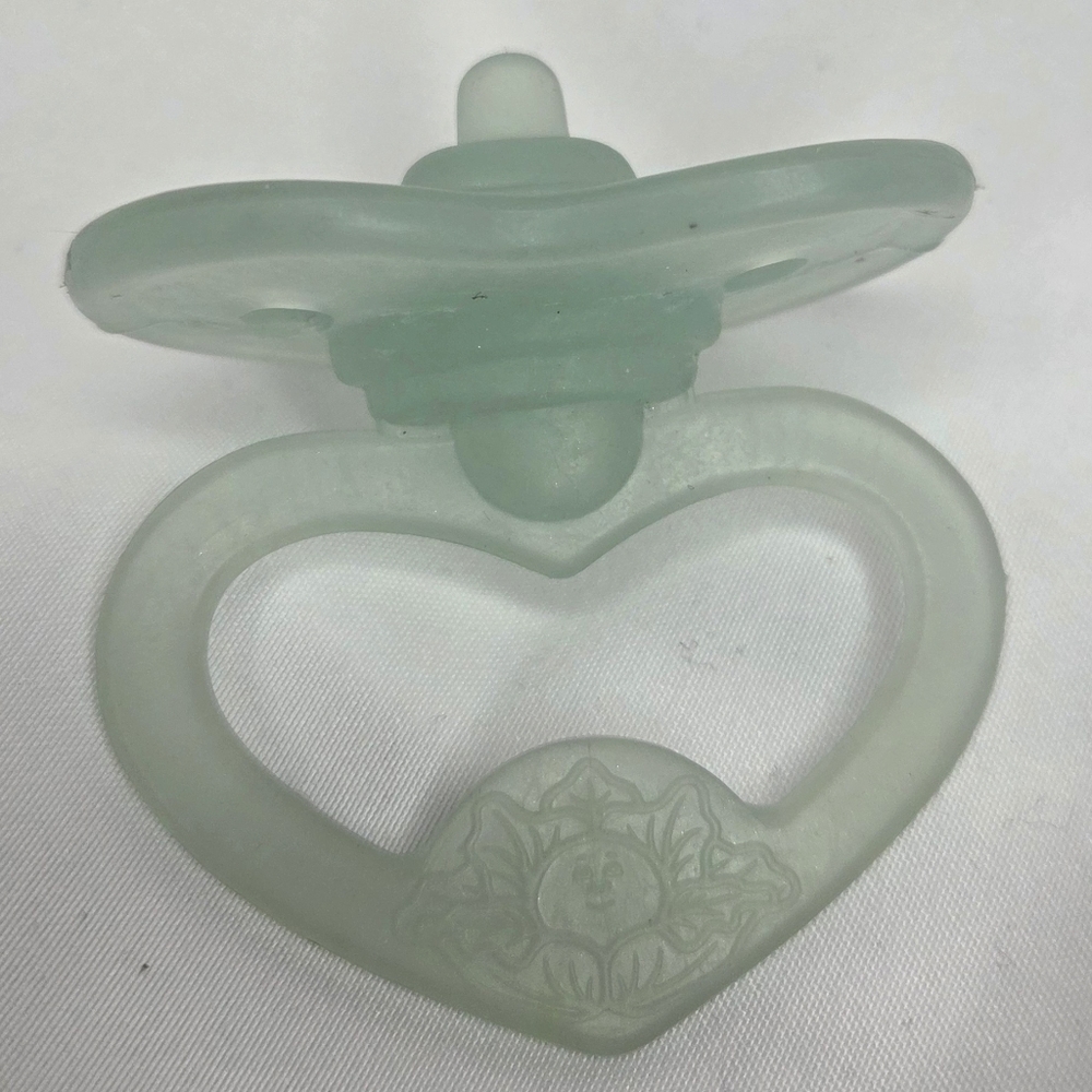 Cabbage Patch Kids Doll Heart Shaped Pacifier Babyland 1990s Mint Green Vintage